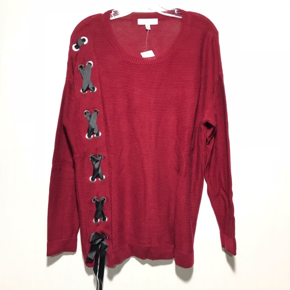 All @ Once Plus Size Tie Up Sweater Size 1X - Picture 3 of 8